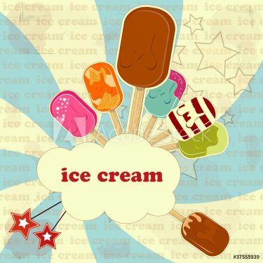Ice Cream - vintage poster - 900585694