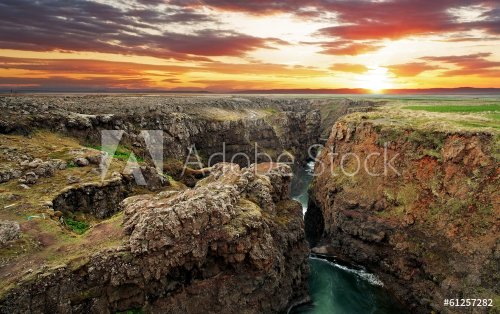 Iceland - Canyon Kolugil at sunset