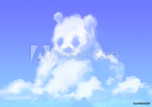 illustration digital painting cloud panda