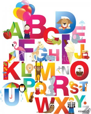 illustration of childrens alphabet - 900452457