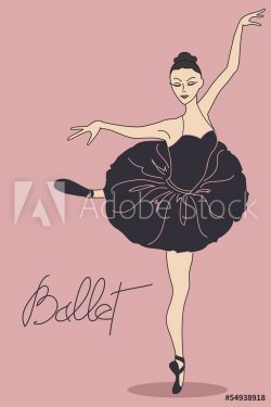 Illustration with ballet dancer - 901146305