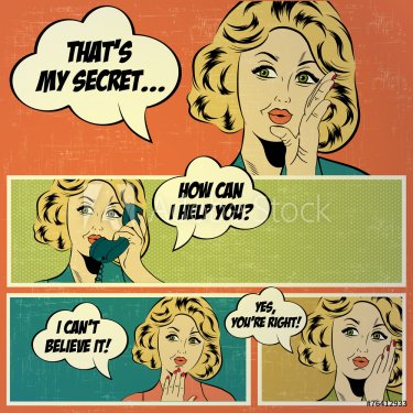 Illustrations for comic books with retro woman in pop art style - 901145404