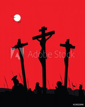 Jesus Christ - Crucifixion. Vector Illustration. - 900706164
