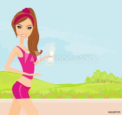 Jogging girl in summer - 900469331