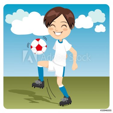 Kid practicing soccer - 901138688