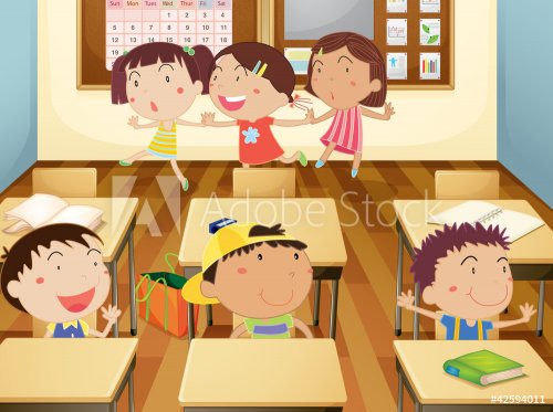 kids in classroom - 900547306