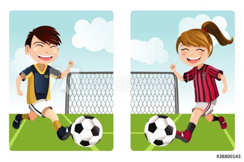 Kids playing soccer - 900461347