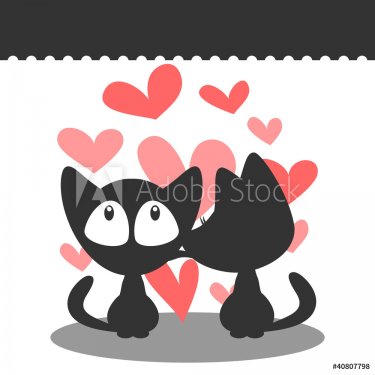 Kittens in love postcard