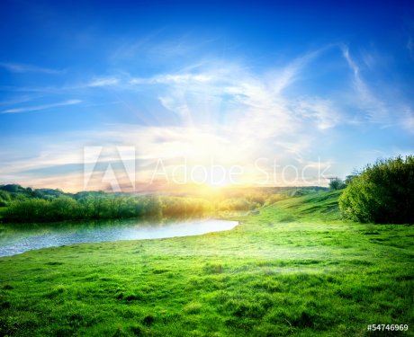 Landscape with lake - 901139307
