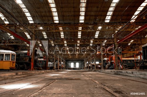 Large industrial hall of a repair station - 901144053