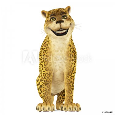 leopard cartoon smiling