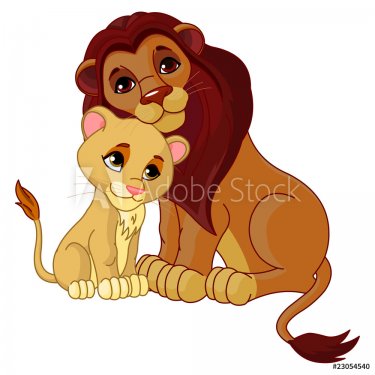 Lion and cub together - 900497875