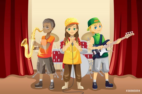 Little kids in music band - 900461337