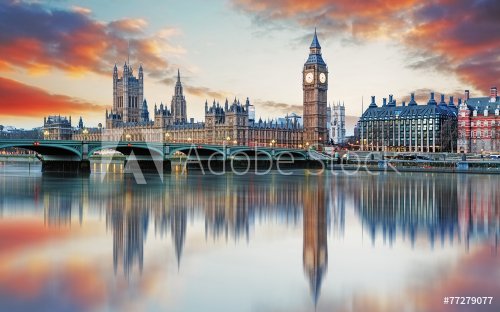 London - Big ben and houses of parliament, UK - 901149753