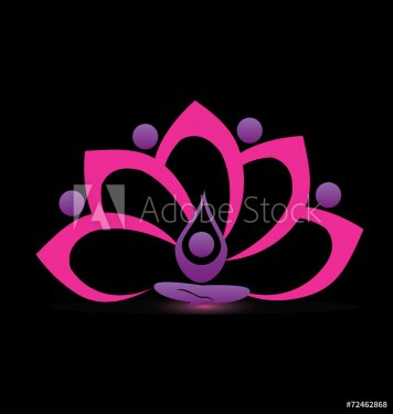 Lotus pink flower symbol vector logo design