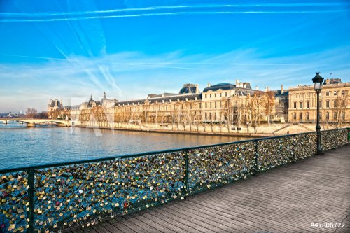 Louvre Museum and Pont des arts, Paris - France - 901016682