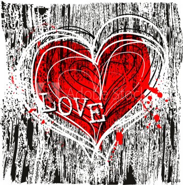 love and heart design, grungy - 901140480