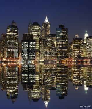 Lower Manhattan at Night - 900079471
