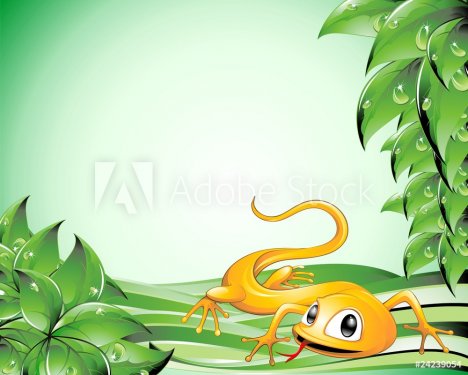 Lucertola Cartoon Sfondo-Lizard Cartoon Background-Vector - 900469234