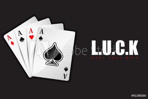 Luck card with four Aces - 900488825