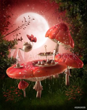 Magiczny ogród z czerwonymi grzybami - 900485007