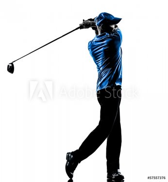 man golfer golfing golf swing  silhouette - 901141898