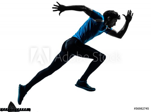 man runner sprinter  silhouette - 901141907