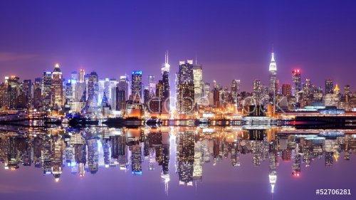 Manhattan Skyline with Reflections - 901150980