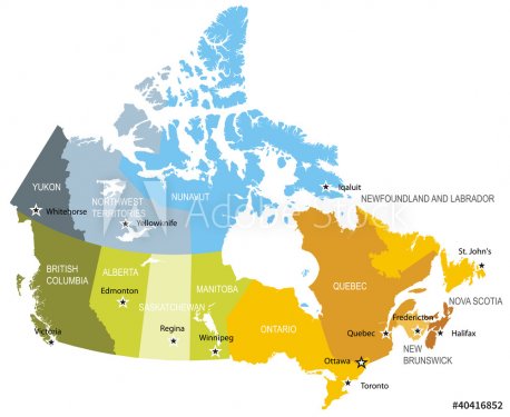 Map of provinces and territories of Canada - 901148863