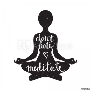 Meditation silhouette with quote - 901147940