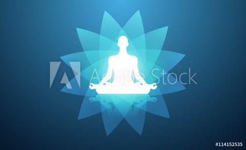 meditazione, yoga, fiore di loto, sfondo