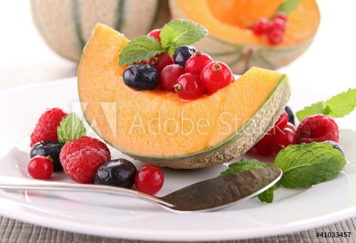 melon and berries fruits - 900349566