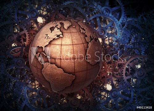 Metallic Earth globe