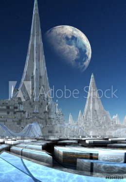 Modern City on an Alien Planet - 900441258