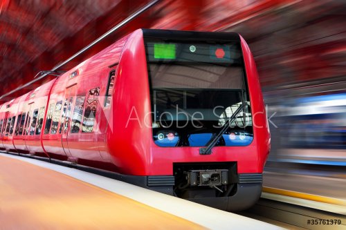 Modern high speed train with motion blur - 900061392