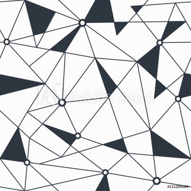 Monochrome triangle geometric seamless pattern - 901154358
