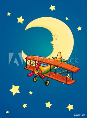 moon and aeroplane