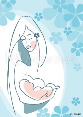 Mother and Child boy. Postcard vector. similar to the portfolio - 900949426