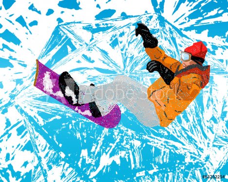 Mountain skiing.Extreme Snowboard.Vector - 901143098