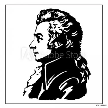 Mozart vector drawing
