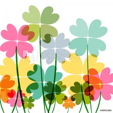 Multicolored transparency flowers - 901142560