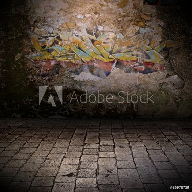 mur grunge - graffiti - 900017659
