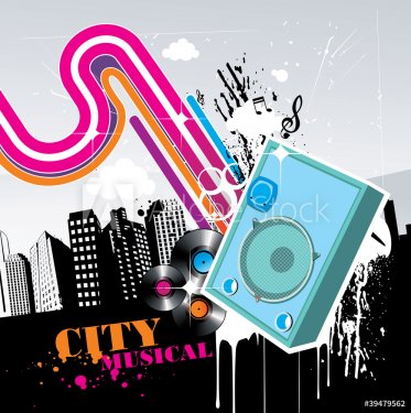 music in the city vector - 900485344