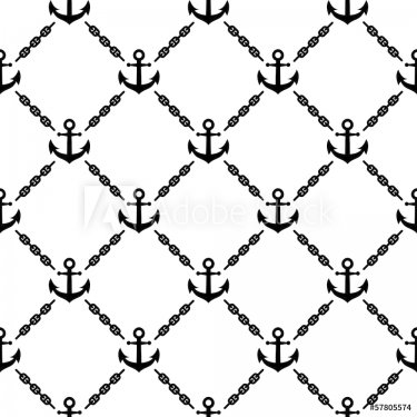 Navy vector seamless pattern with anchors - 901143617