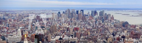 New York City Manhattan downtown skyscrapers panorama - 900437631