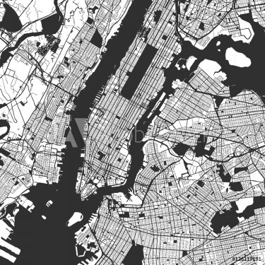 New York City Manhattan One Color Map - 901152161