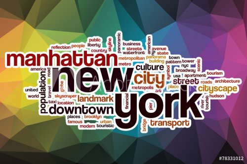New York word cloud with abstract background - 901147052