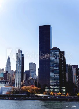 NewYork City panorama with Manhattan Skyline on sunny day