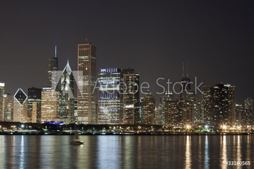 Night View at Downtown Chicago
