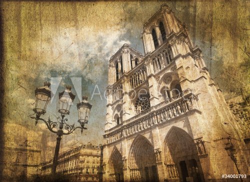 Notre Dame de Paris, style vintage - France